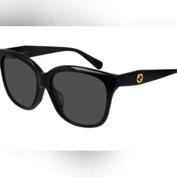 Gucci Women Square Sunglasses GG0800SA 001 Black/Grey Lens 56mm Authentic - Picture 1 of 10